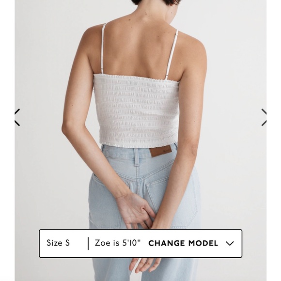 Madewell Poplin Smocked Halter Crop Top - Picture 5 of 5